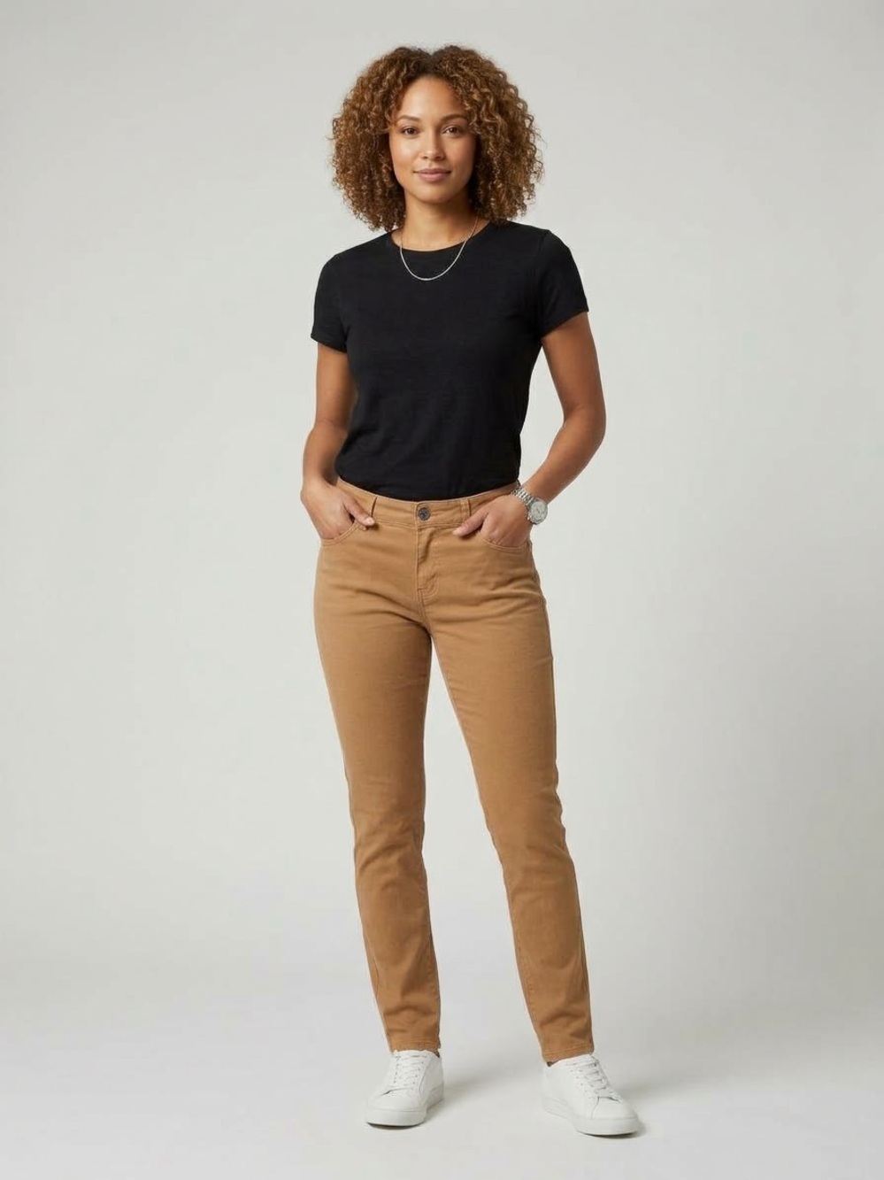 Roots Women's Straight Leg Jeans in Tan Brown